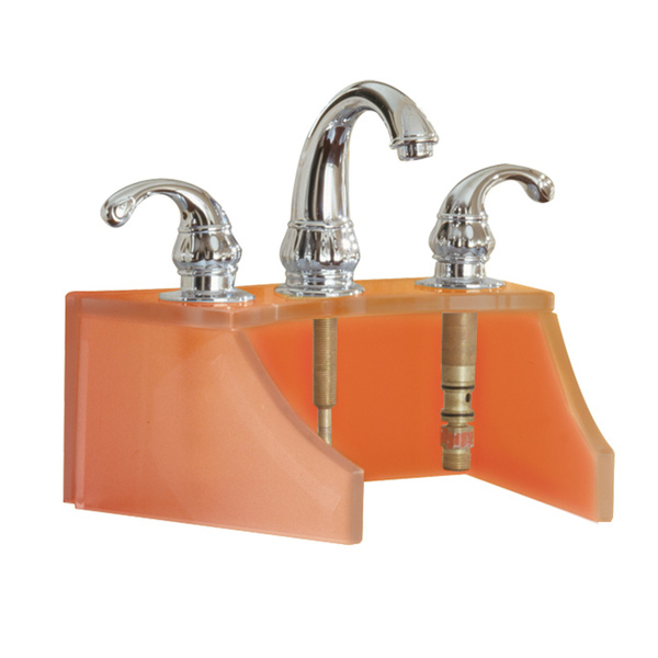 Decolav Tempered Glass Frosted Amber Faucet Stand - 9400T-AM