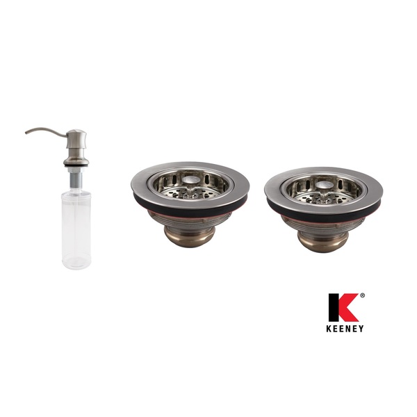 Keeney KITK5445SSDS Basics Double Strainer Kitchen Kit, Stainless Steel - Stainless Steel