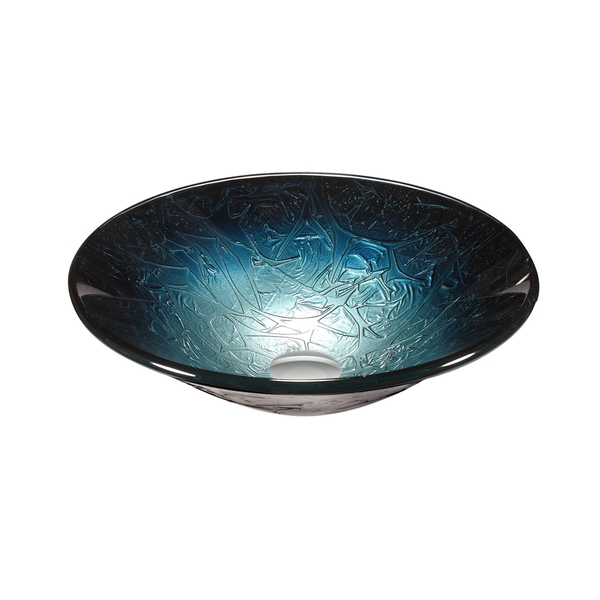 Legion Furniture Metallic Multi Blue/Silver Glass Vessel Sink Bowl - ZA-254