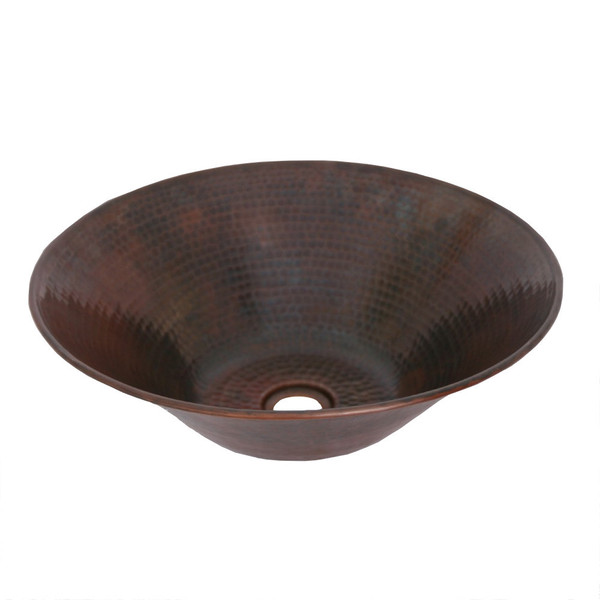 Unikwities 16.25 X 5 inch Round Flat Bottom Bronzed Vessel Copper Sink - N/A - Oil Rubbed Bronze Vessel Sink by Unikwities