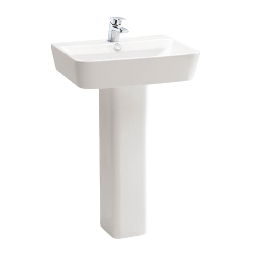 Bissonnet 27000/27430 Emma 21-7/10' Pedestal Sink with Overflow and Single Faucet Hole