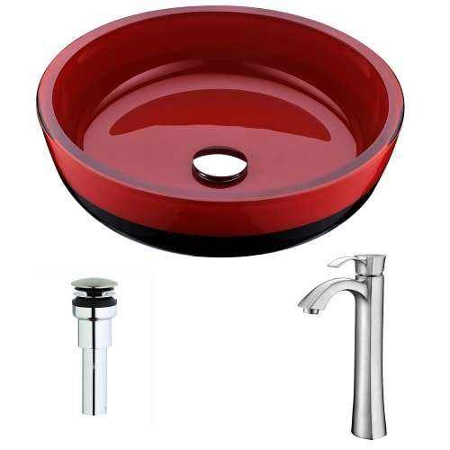 Anzzi LSAZ060-095 Schnell Brass and Glass Deck Mounted or Vessel Bathroom Sink w