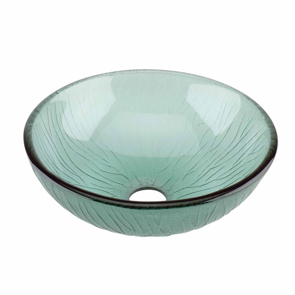 Glass Vessel Sink with Drain Frosted Green Tempered Glass Mini Bowl Sink - Renovator's Supply