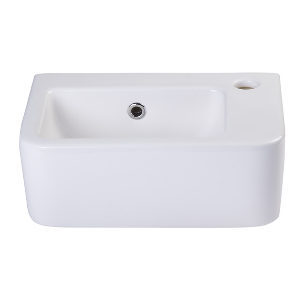 Alfi White Ceramic Wall-Mounted Bathroom Sink Basin - White