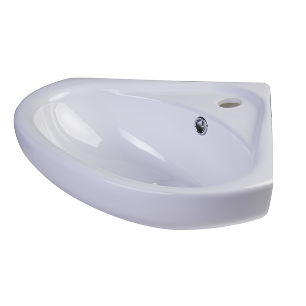 ALFI brand AB109 18-inch White Porcelain Wall Mounted Corner Sink - White