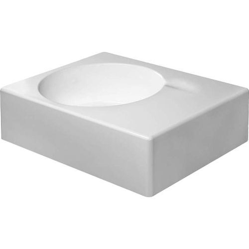Duravit 684600011 Scola 24-1/4' Ceramic Wall Mounted Bathroom Sink with Overflow and Single Pre-Punched Faucet Hole - White