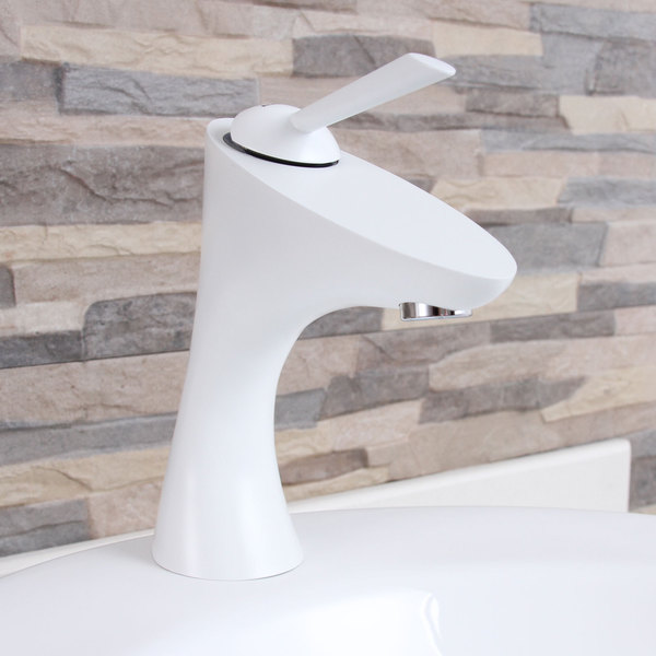 Elimax F662013WH White Bathroom Sink Faucet - White Finish Faucet