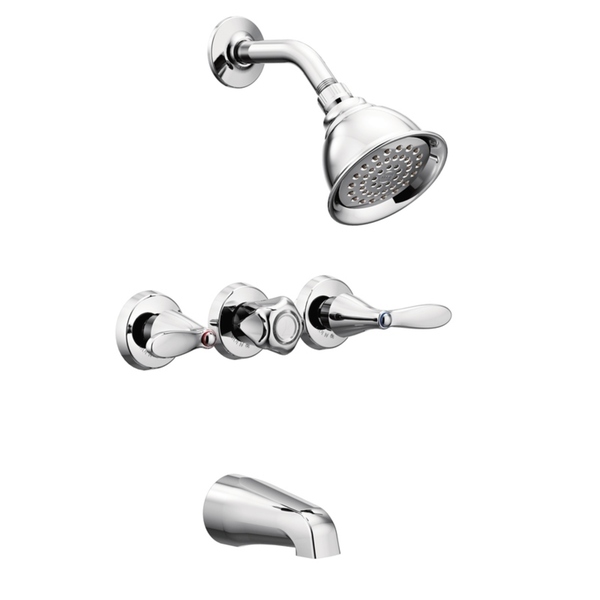 Moen Adler 3 Handles Tub and Shower Faucet Chrome