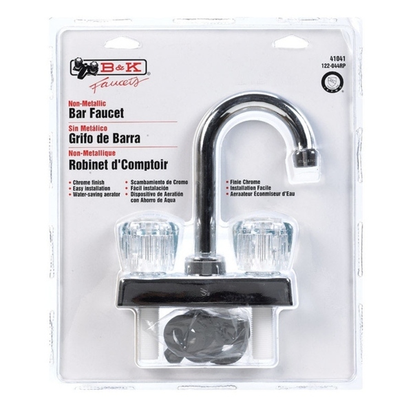 Ace Washerless Cartridge One Handle Chrome Bar Faucet Side Sprayer Included