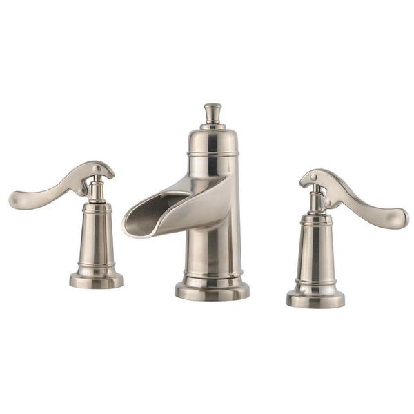 Pfister Ashfield 8 in. Widespread 2-Handle Waterfall Bathroom Faucet in Brushed Nickel - Bathroom Faucets