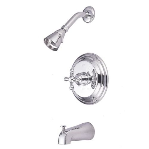Elements Of Design EB3631AX Single Handle Tub and Shower Trim with Single Function Shower Head, Tub Spout and American Cross