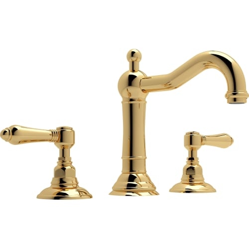 Rohl A1409LM-2 Country Bath Widespread with Metal Lever Handles and Pop-Up Drain