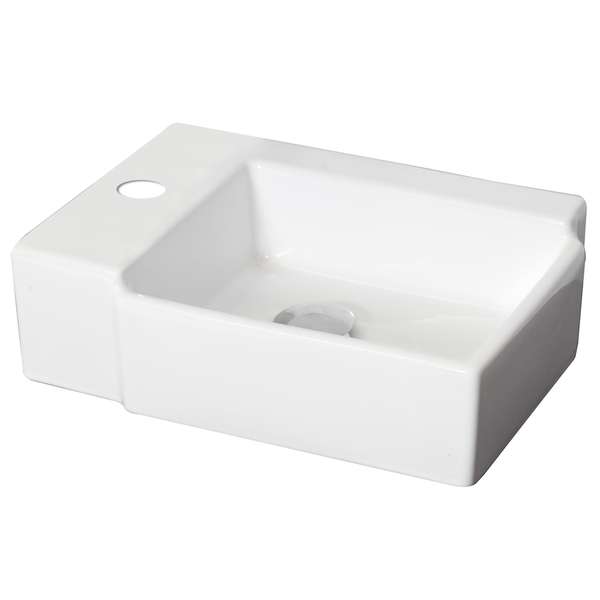 16.25-in. W x 12-in. D Above Counter Rectangle Vessel In White Color For Single Hole Faucet - White