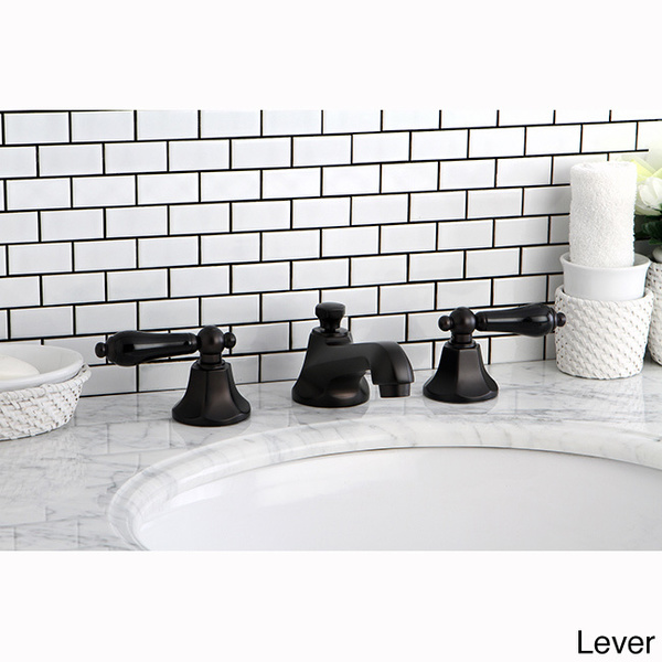 Oil Rubbed Bronze and Black Widespread Bathroom Faucet