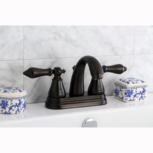 Oil Rubbed Bronze Double Handle Bathroom Faucet - Oil rubbed bronze