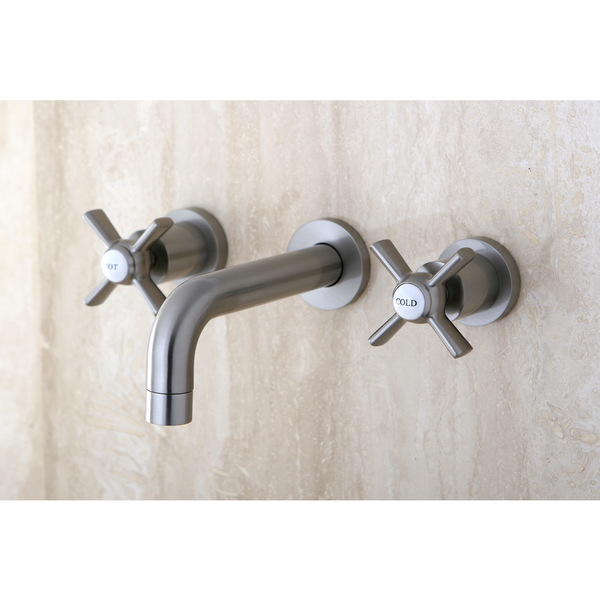 Wall-mount Satin Nickel Vessel Bathroom Faucet - Satin Nickel