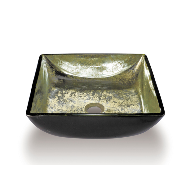 Legion Furniture Transluscent Gold Glass Bathroom Vessel Bowl - ZA-239