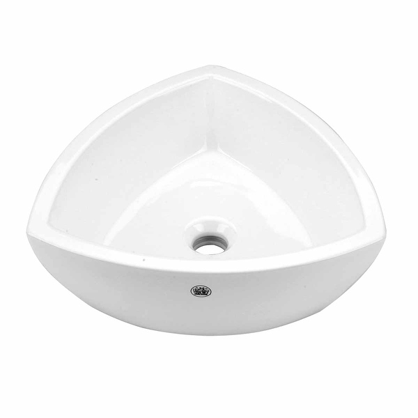 Bathroom Vessel Triangle Sink White China Trinity | Renovator's Supply - Renovator's Supply
