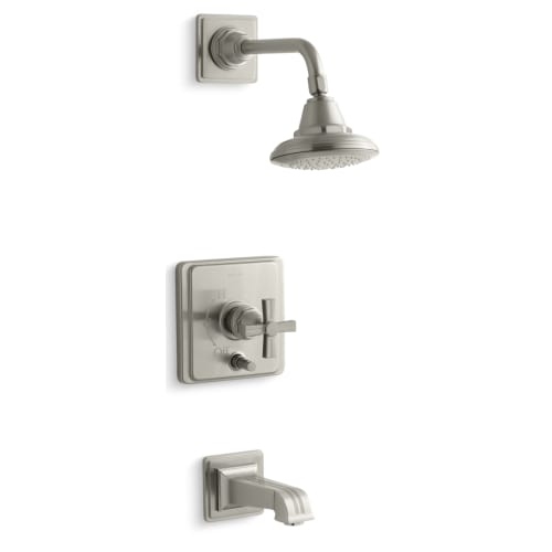 Kohler K-T13133-3B Single Handle RiteTemp Tub and Shower Trim with Single Function Shower Head from the Pinstripe Series