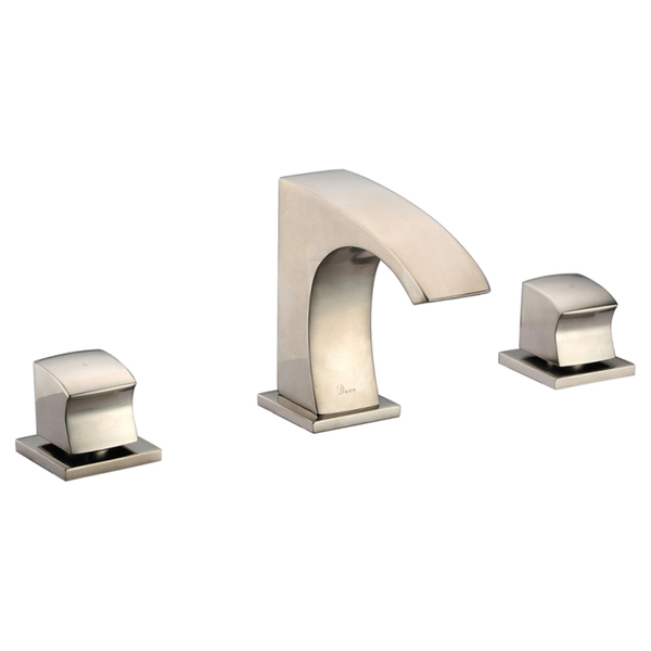 Dawn Brushed Nickel 3-hole 2-square Handle Widespread Lavatory Faucet - Dawn lavatory faucet, Brushed Nickel