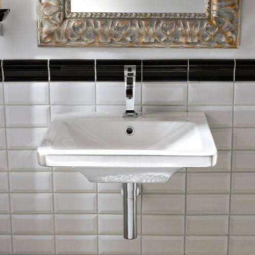 Nameeks 4003 Scarabeo 19-7/8' Ceramic Wall Mounted / Vessel Bathroom Sink with 1 Hole Drilled - Includes Overflow