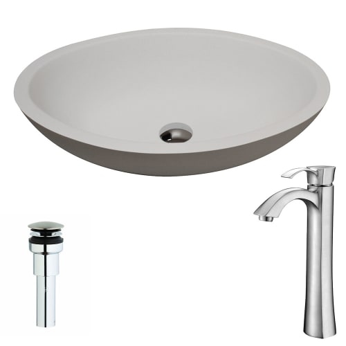 Anzzi LSAZ608-095 Maine Brass and Stone Deck Mounted or Vessel Bathroom Sink wit