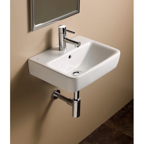 Bissonnet 276145 Elements Comprimo 17-7/10' Wall Mounted, Vessel, or Drop-In Center Drain Bathroom Sink with 1 Hole Drilled and