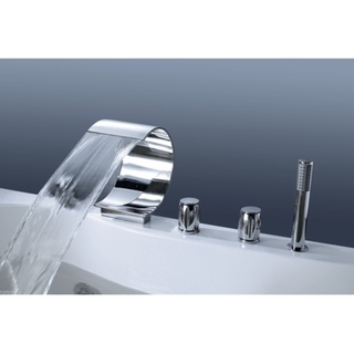 Ribbon 3-Handle Deck-Mount Roman Tub Faucet in Polished Chrome