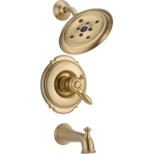 Delta T17455-H2O Victorian Monitor 17 Series Dual Function Pressure Balanced Tub and Shower Trim Package with H2Okinetic Shower - Bronze Finish