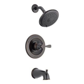 Delta Tub and Shower Faucet 1 Handle Classic Oil Rubbed Bronze Finish Chrome Material