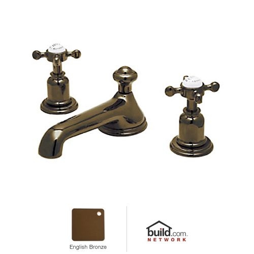 Rohl U.3731X-2 Perrin and Rowe Widespread Bathroom Faucet with Metal Cross Handles and Pop-Up Drain - Nickel Finish