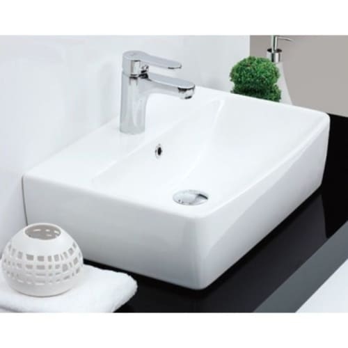 Nameeks 061600-U CeraStyle 22' Ceramic Wall Mounted Bathroom Sink with 1 Faucet Hole and Overflow