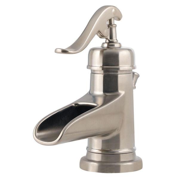 Pfister Ashfield 4 in. Centerset 1-Handle Bathroom Faucet in Brushed Nickel - Bathroom Faucets