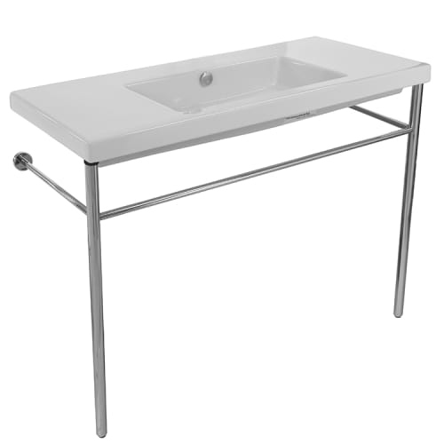 Nameeks CAN03011-CON Tecla 39-3/8' Ceramic Bathroom Sink For Console Installation - Includes Overflow