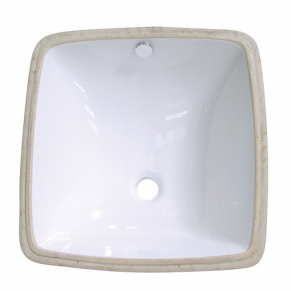 Vitreous White China Lavatory Sink - White / 18 1/8 x 18 1/8 x 8 1/4