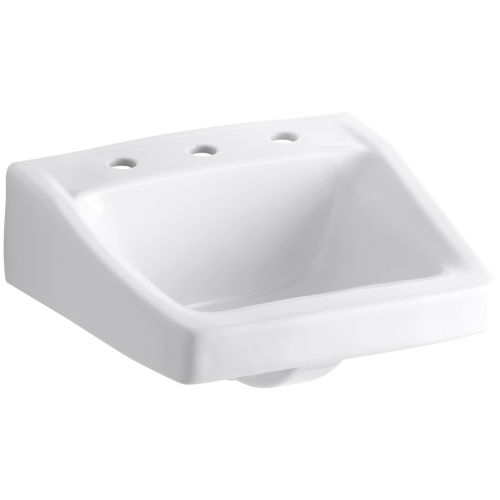 Kohler K-1724 Chesapeake 14' Wall Mounted Bathroom Sink with 3 Holes Drilled and Overflow