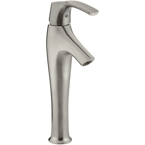 Kohler K-19774-4 Symbol Single Hole Bathroom Faucet - Free Touch Activated Drain Assembly with purchase - Nickel Finish