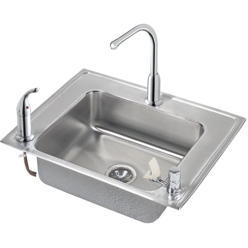 Elkay DRKAD282255LC 28' Single Basin Drop-In Stainless Steel Utility Sink with H