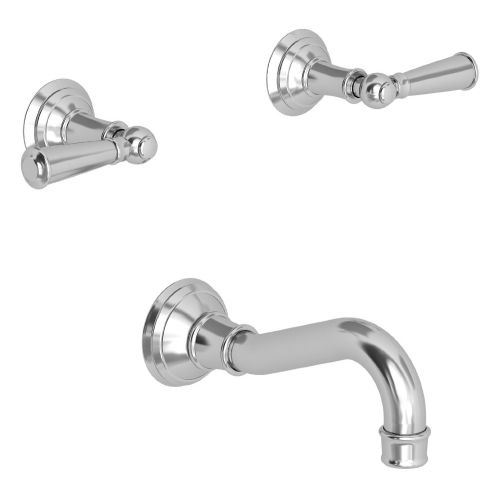 Newport Brass 210076 Double Handle Tub Filler with Tub Spout and Metal Lever Handles from the Jacobean Collection