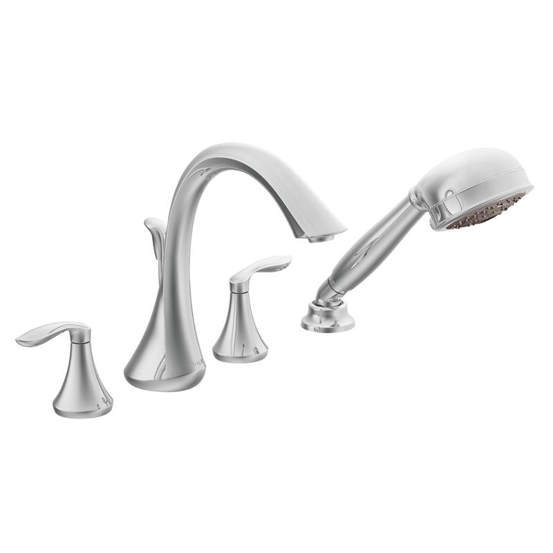 Moen Chrome Double-handle High Arc Roman Tub Faucet with Hand Shower