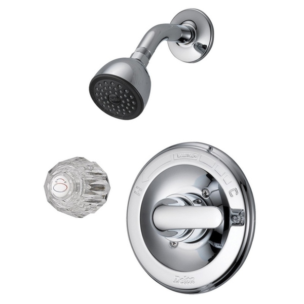 Delta Shower Faucet 1 Knob & Lever Classic Chrome Finish Acrylic Material