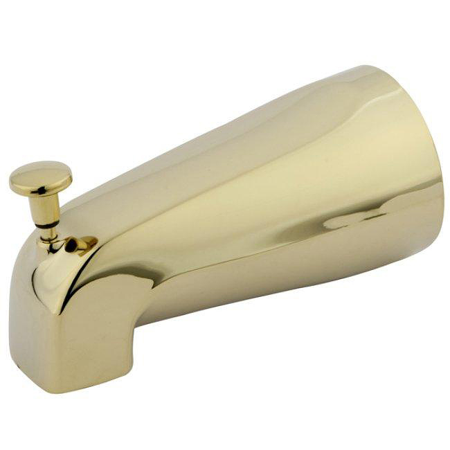 Polished Brass Wall Spout with Diverter - Polished Brass Wall Spout with Diverter