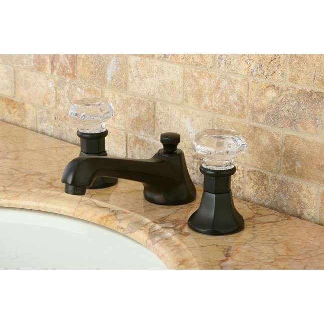 Crystal Handle Oil Rubbed Bronze Widespread Bathroom Faucet - Crystal Handle Oil Rubbed Bronze Widespread Bathroom Faucet