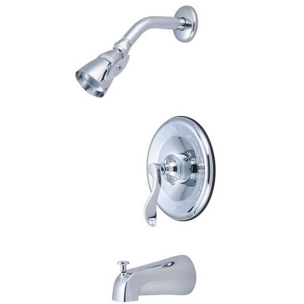 Modern Single-handle Polished Chrome Tub and Shower Faucet - Chrome