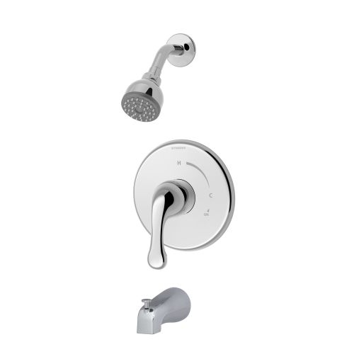 Symmons 6602-2.0 Unity Tub and Shower Trim Package with Single Function Shower Head and Rough In Valve with Single Lever Handle