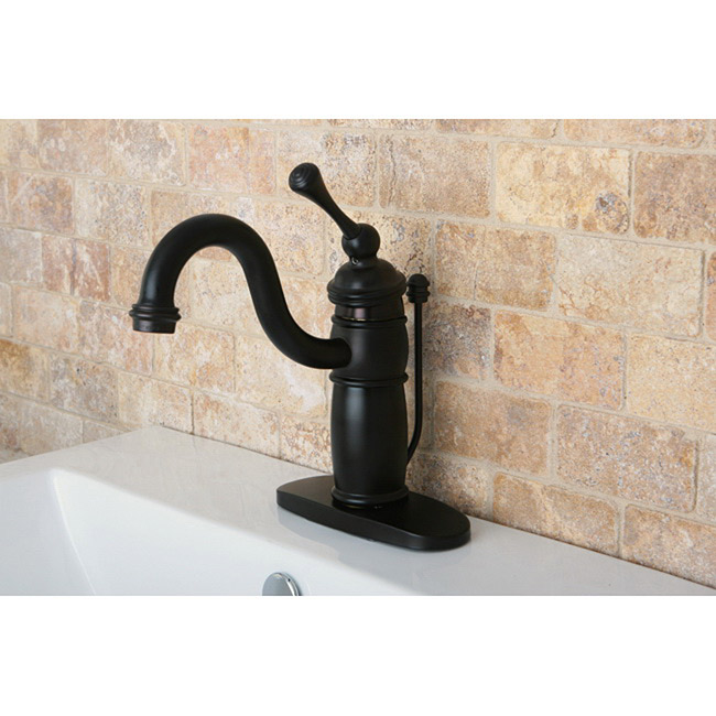 Oil Rubbed Bronze Single-handle Centerset Bathroom Faucet - Solid Lever