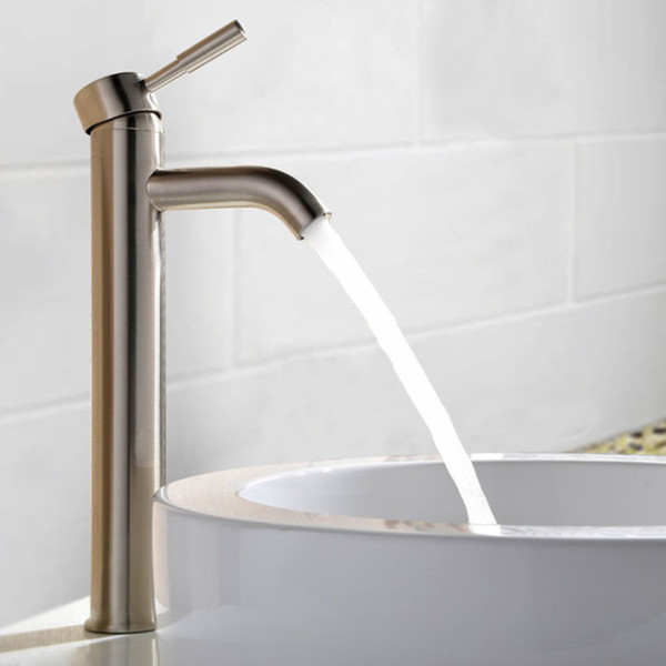 MTD Vanities Haifa Brushed Polished Nickel and Chrome Brass 12-inch 1-hole 1-handle Bathroom Faucet