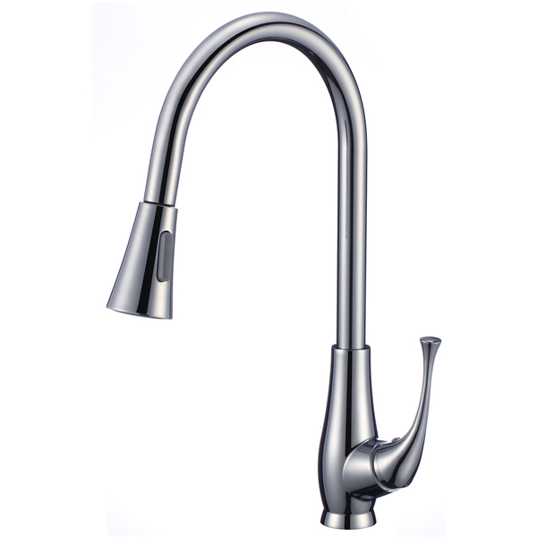 Single-handle Pull-down Sprayer Kitchen Faucet in Polished Chrome - Faucet with Soap Dispenser in Polished Chrome