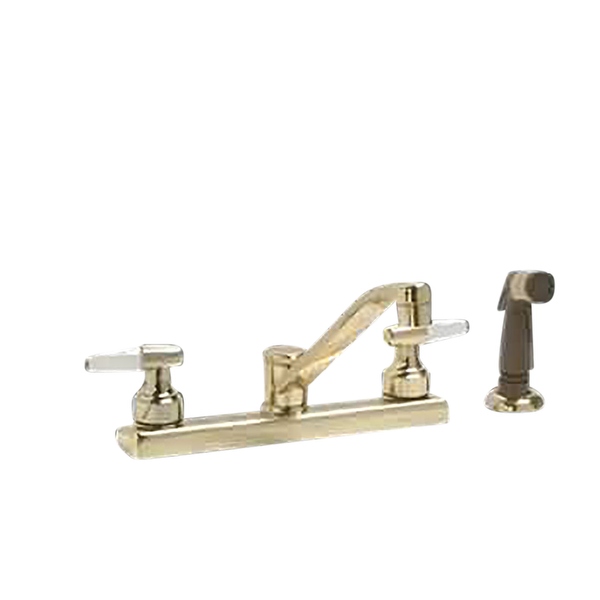 Widespread Kitchen Faucet Brass 2 Handles W/ Sprayer - Renovator's Supply