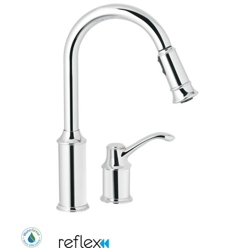 Moen 7590 Single Handle Pulldown Spray Kitchen Faucet with Reflex Technology from the Aberdeen Collection
